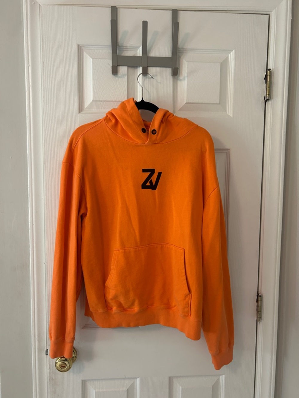 Zadig & Voltaire Orange Hooded Sweatshirt with Front Pocket
